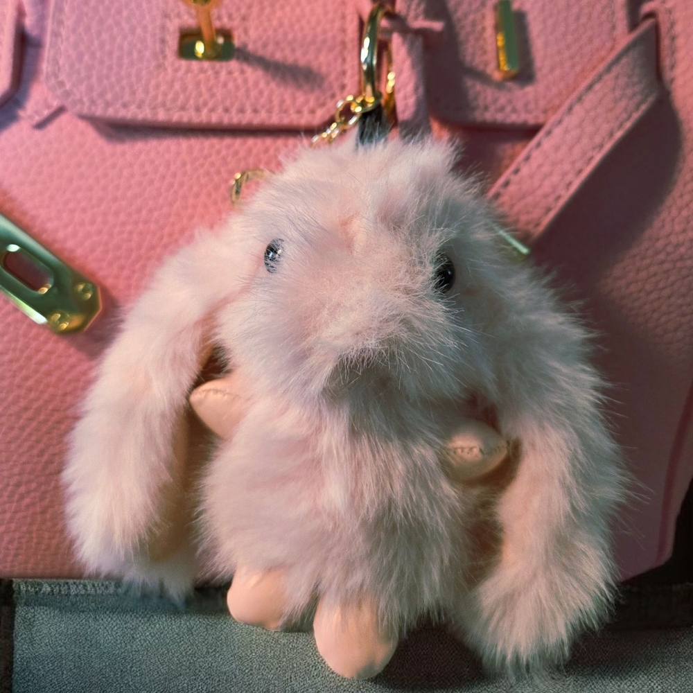 SALE "Buy One Get One Free!! Plush Pink Bunny Handbag Charm/Keychai...Great Gift